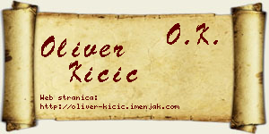 Oliver Kičić vizit kartica